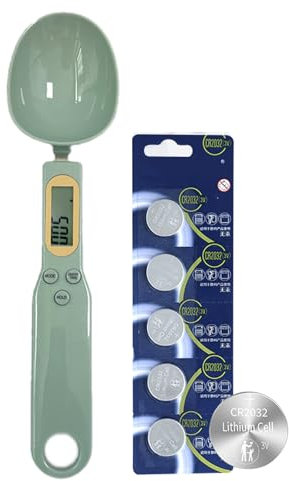 Liuer Cuillère à Mesurer Balance Numérique et Digitale pour Chien, Nourriture, Épices et Aliments (Vert clair)