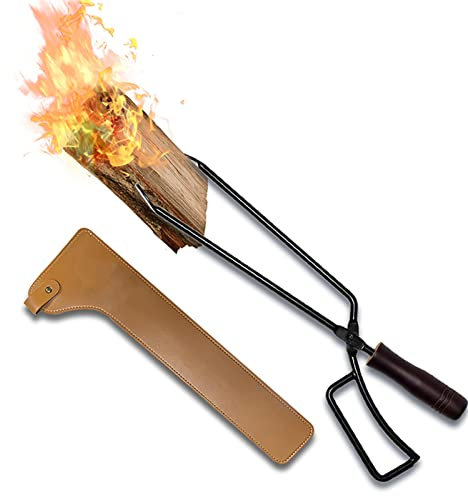 Pinzas for carbón, pinzas for chimenea, pinzas for leña, pinzas for leña de acero inoxidable, for fogatas en interiores y exteriores, pinzas for cocinar al aire libre, for fogatas de carbón y estufas