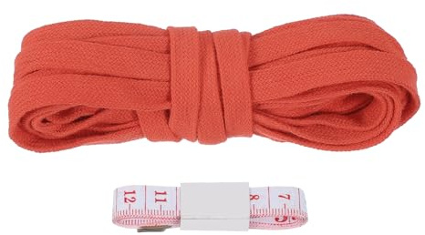 PATIKIL Flat Drawstring Cord 10mm x 5 Yd, Draw String Replacement Flat Rope Soft Cotton Hoodie String Cords Roll with Ruler for Sweatpants Shorts Pants Strap Garment, Maroon