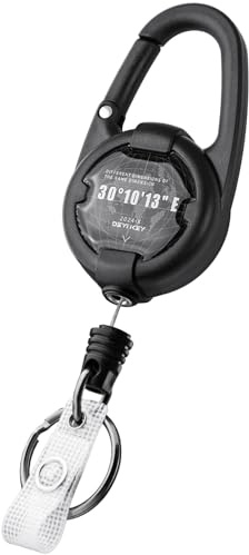 Ciwuzxs Retractable Keychain, Heavy Duty Carabiner Badge Holder, Black