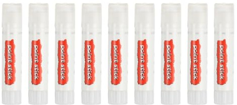 PATIKIL Solida Tempera-färger, 9 st tvättbara snabbtorkande färgpinnar färgpennor för konstnärer nybörjare konsttillbehör, vit