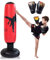 160cm Aufblasbarer Standboxsack, Boxsack Kinder mit Boxhandschuhe, Tragbares Boxsack für Kinder, Weichheit und Komfort Aufblasbarer Boxsack, Standboxsack für Üben Boxen Karate Taekwondo, Unisex (C)