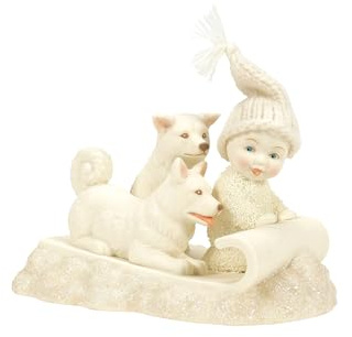 Department 56 Snowbabies Snow Fun Tobbagon Sled Dogs Figurine, 3.35 Inch, Multicolor