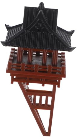 Milisten Miniatura de Pabellón de Jardín Estilo Asiático Figura Decorativa de Plástico para Bonsáis Miniatura y de Jardines de Hadas para Interiores y Exteriores