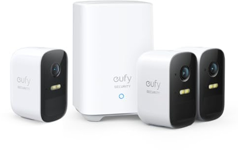 eufy Security eufyCam 2C, 3+1 kit,Security Camera Outdoor Wireless Home Security System with 180-Day Battery Life, HomeKit Compatibility, 1080p HD, IP67, Night Vision, No Monthly Fee