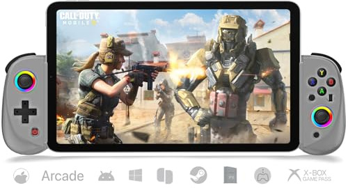 Wireless Gamepad Controller for iPad/iPad Mini/iPad Air/Samsung Galaxy Tab/Huawei MatePad/Yoga Tab/iPhone 17/16/Android Phone/PC/Switch/PS4 -Play Xbox Cloud Gaming/PS Remote Play/Steam Link/Call of Du