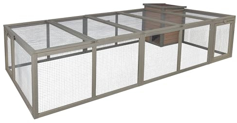 Kerbl Pet Utomhusbur Luna, Kaninbur, Gran, 230 X 115 X 59 Cm, Med Galler Tak, 13 Mm Avstånd Mellan Stängerna, Skydd Mot Väder