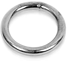 DOJA Industrial | Anillas Metalicas Soldadas | PACK 10 | 6 x 50 mm | Mosquetón Redondo | Hebilla de Anillo en O | Aros Redondos de Metal en el Punto de Soldado | Para bolsos, Mochilas, Bricolaje...