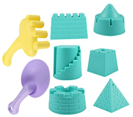 Toyvian Kid Beach Toys Set Moule à sable Play Toys Sand Burg Kit de construction Pelles en plastique Râteau Coloré Outils de bac à sable pour filles et garçons