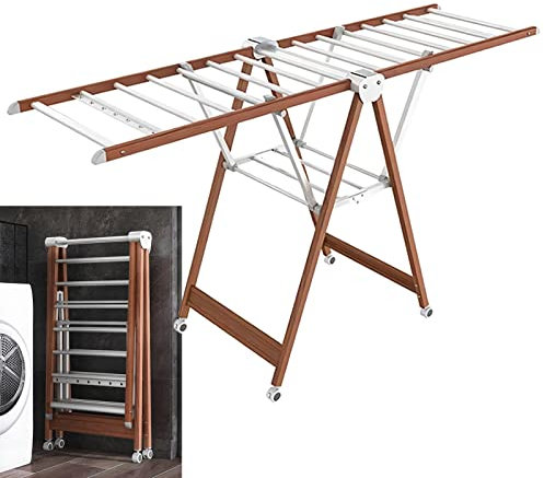 whalebee Wäschetrockner Großes Format Klappbar Trockner, Clothes Drying Rack Kapazität 120kg Flügelwäscheständer Praktisches Freistehender Trockner Für Innen Und Außen Mit Laufrollen