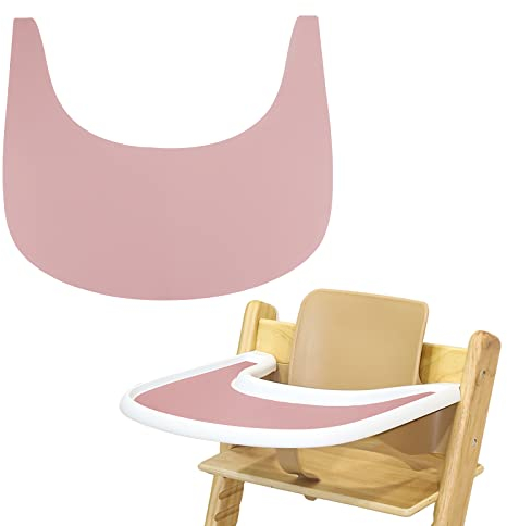 High Chair Placemat, Durable High Chair Placemat Silicone, Clean and Hygienic, for Tripp Trapp High Chair Accessories, Suitable for Tripp Trapp High Chair Tray (Pink)