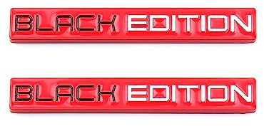 Black Edition emblem bilbricka bil panel kropp självhäftande klistermärke fordon auto dekal (vit röd)