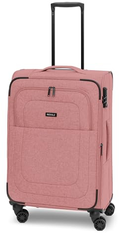 REDOLZ MEDIUM Weichschalen Koffer für Männer & Frauen | Leichter Trolley 67 cm mit 4 Doppelrollen & TSA-Schloss | mit Dehnfalte erweiterbar (Essentials 12)