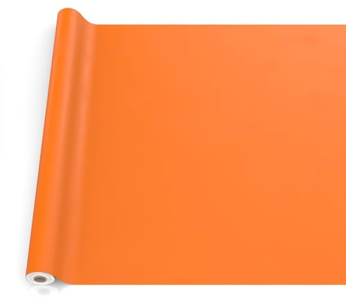 ANRO Mantel de Hule Lavable, para jardín, Exterior e Interior, 100 x 140 cm, Borde de Corte, Color Naranja