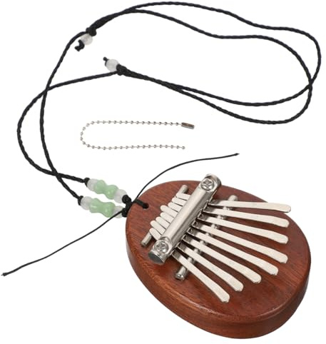 Mikinona Mini Thumb Piano 8-key Finger Kalimba with Hanging Rope, Lightweight Synthetic and Metal Material, Pure Tone Portable Musical Instrument for Beginners and Boys and Girls Stage