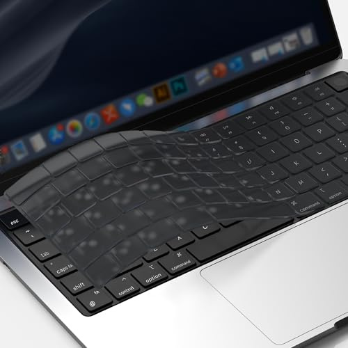 GPXIIZ Cubierta del Teclado Compatible con 2026-2022 MacBook Air 13.6/Air 15 M5 M4 M3 M2, 2026-2021 Mac Pro 14/Pro 16 M5 M4 M3 M2 M1 Pro/MAX, Español Diseño Layout EU, TPU Gris Translúcido