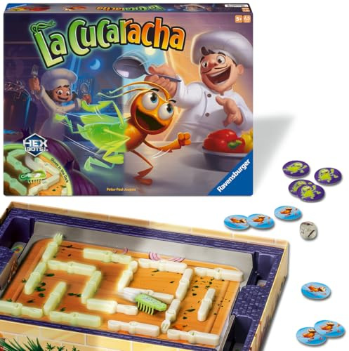 Ravensburger - La Cucaracha Juego de Mesa 5 Años | Juego Mesa 5 Años Que Brilla en la Oscuridad | Juegos De Mesa Niños de Cucarachas | Juegos Mesa en Español | Regalos para Niños