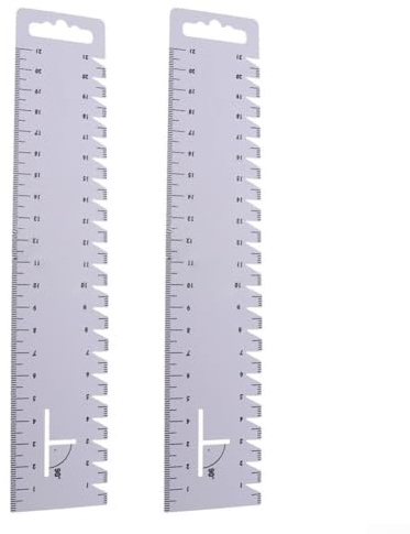 Lot de 2 règles en plastique ultra fines de 21 cm pour la couture de patchwork