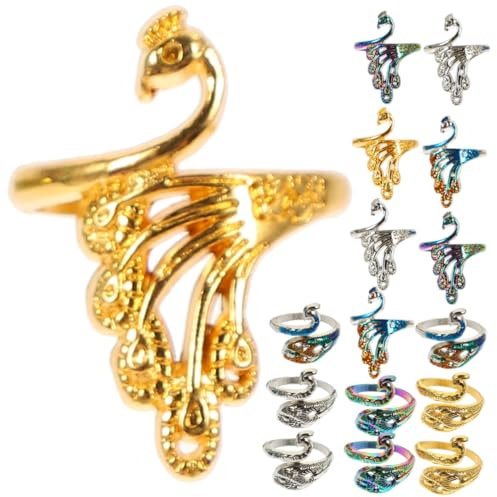Alipis 16 piezas Anillos para Tejer Accesorios Multifunción para Ganchillo y Costura Anillos Trenzados Abiertos para Manualidades y Decoración Elegante