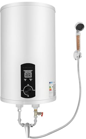 Varmvattenbehållare panna 50 l/80 l/100 l/120 l, elektrisk varmvattenbehållare, 2 000 W värmeeffekt, läckageskydd, termostop-funktion, värmetemperaturområde 25–75 ℃, för kök toaletter husvagnar (50