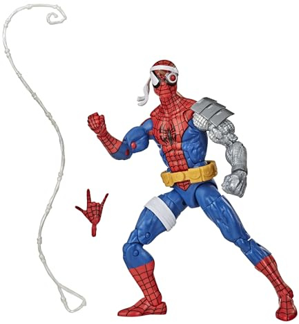 Hasbro Marvel Legends Series 15-cm Collectible Cyborg Spider-Man Action Figure Toy Vintage Collection, Comic-Inspired, Red