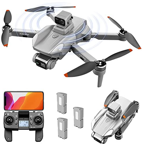 CJGKDJS Mini Drone con Fotocamera 4K, Drone Pieghevole per Adulti, Drone GPS con Ritorno Automatico, evitamento Intelligente degli Ostacoli a 360°, decollo a Una Chiave, Mantenimento dell'altitudine