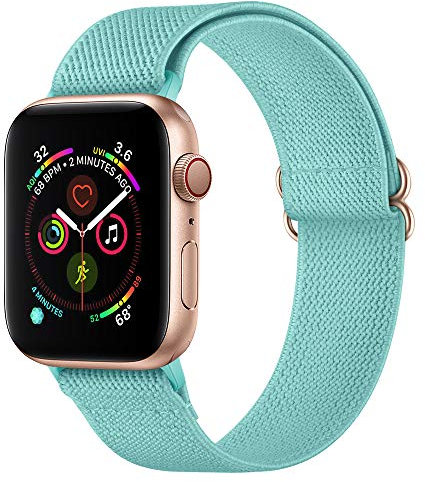 Shieranlee Solo Loop-band i nylon kompatibla med Apple Watch 38 mm 40 mm 41 mm, justerbara flätade sportelastiska armband kvinnor män remmar för iWatch Series Ultra/8/7/6/5/4/3/2/1/SE