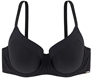 Dorina Carmen - Soutien-Gorge Demi pour Femme, Légèrement Rembourré, Bonnets Moulés avec Armatures et Microfibre Rayée Brûlée, Ailes Dos en Power Mesh pour Poitrines Courbées