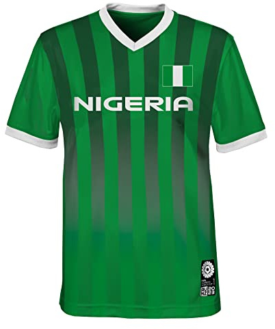 Official 2023 Women's Football World Cup Kids Team Shirt, Nigeria, Green, 5-6 Years
