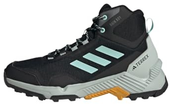 adidas Men's Eastrail 2.0 Mid RAIN.RDY Waterproof Hiking Shoes, Core Black/Aqua/Preloved Yellow, 9 UK