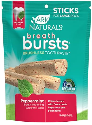 ARK NATURALS Breath Bursts Peppermint Dog Dental Treats, Large Breed (6 oz)