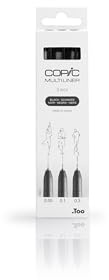 Copic Multiliner, svart, 3-pack, fin, för konst och hantverk, färgläggning, grafik, highlighter, design, anime, professionella och nybörjare, konsttillbehör och målarböcker