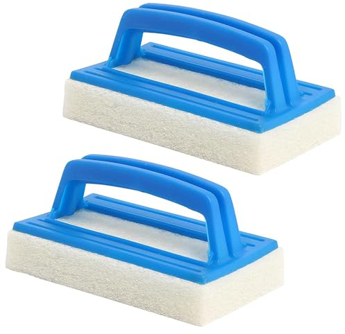 Roysmart 2 Stück Pool Schwamm Bürsten, Poolreinigung Handschrubber, Poolbürsten, Bürste Poolreinigung, Schwimmbad Bürste mit Griff Geeignet zum Reinigen von Schmutz und Moos