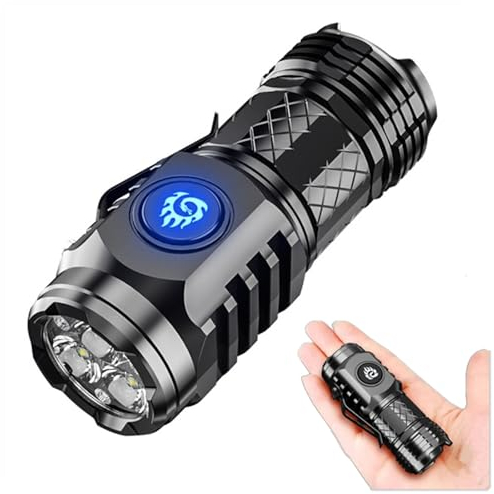 DONGTATA Torcia a tre occhi con mostro portatile Mini torcia elettrica cinque modalità torcia a mano super luminosa torce ricaricabili Torcia tascabile impermeabile ad alto lumen