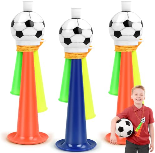 Vuvuzela Fußball-Horn,3 Stück Vuvuzela,Laut Fußball Fan Tröte,Fan Tröte Fussball,tröten fußball klein,für Kinder, Fußball Fans, für Fußball-Themenparty, Weltmeisterschaft Zufällige Farbe (19CM)