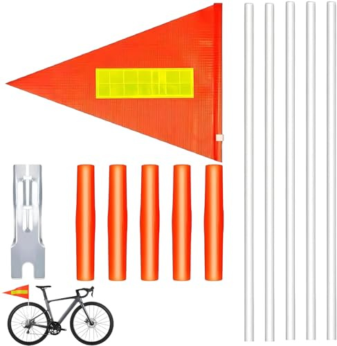 LEOINAER Bicicletta Sicurezza Banner Bambini Set 12 Parti, Banner Regolabile Riflettente per Bicicletta, visibilità Alta per Bambini, Accessorio per Biciclette, Facile Montaggio
