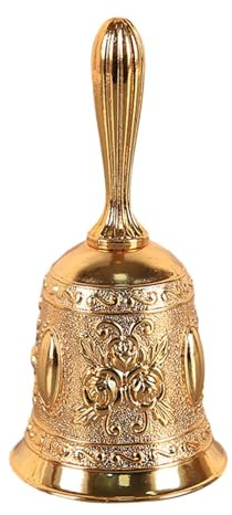 Generic Campanello a Mano, Campanello per Aula, Diametro 5,6 Cm, Campanello di Chiamata Versatile, Servizio Pasti, Ristorante, Ufficio, Campana in oro rosa