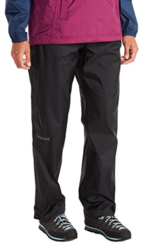 Marmot Damen Wm's PreCip Eco Full Zip Pant Short, Wasserdichte Regenhose, winddichte Wanderhose, atmungsaktive Regenkleidung zum Wandern und Trekking, Black, S
