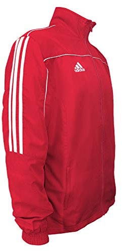 adidas Kampfsportanzug, Taekwondo, 3-Streifen, leicht, 100% Polyester, langärmelig, Herren, rot / weiß, 164 (Youth Large)