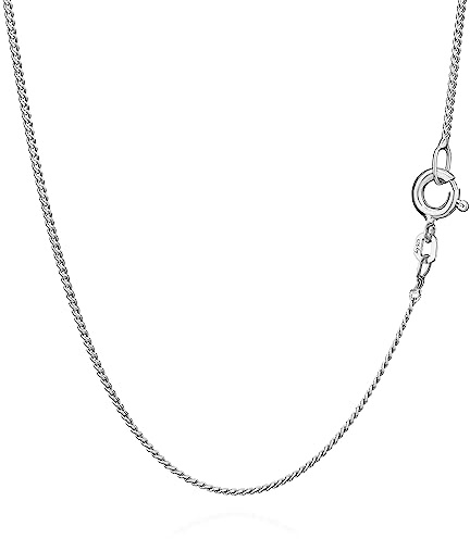NKlaus 45cm Chaîne en Argent 1,1mm Collier en Argent massif 925 Collier plat 1,50g 9288