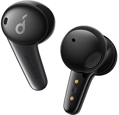 Soundcore Life Note 3S True Wireless Kabellose Earbuds, Starkes Klangprofil, 4 Mikrofone für kristallklare Anrufqualität, Bequemer Halt, Kabelloses Aufladen, 35 Std. Akku(Schwarz)