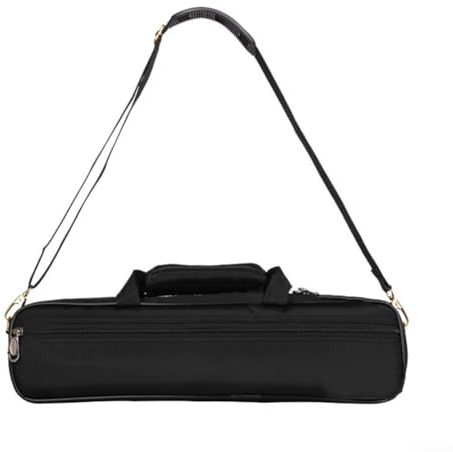 YUANGANG Flöten-Tasche aus Oxford-Gewebe, mit Seitentasche, weiches Futter, schwarz, mit verstellbarem Schultergurt, Tragegriff