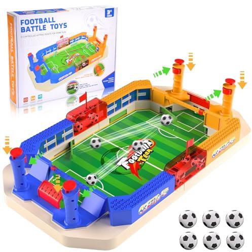 dashfor Tischkicker, Tischfussball Spiele mit 6 Fußbällen, Mini-Fußball Interaktives Spiel, Fussball Geschenke Jungen Weihnachten Geburtstag Party Worlds Cup Fußball