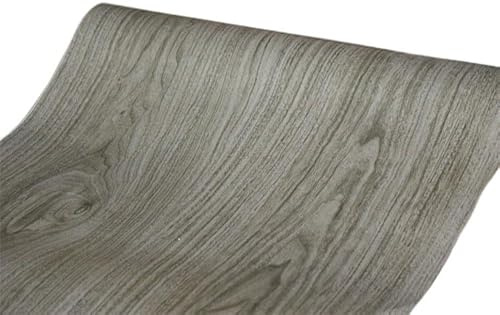 BUVU Lámina Adhesiva para Muebles, Aspecto de Madera, Papel Pintado Autoadhesivo, 45 cm x 300 cm, marrón, Vintage, a Rayas, Resistente al Agua, para Muebles, Paredes, armarios, mesas de Cocina