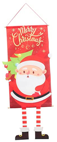 Milisten Weihnachtsflagge Zum Aufhängen Tür Veranda Polyestermaterial Rot Kreativer Druck Weihnachtsdeko Für Zuhause Und Feier