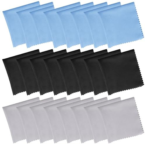 Brillenputztücher 24 Stück,Brillenputztuch Brillenputztücher Mikrofaser, Brillenputztuch Microfaser Optikerqualität 15 * 18cm Brillenputztücher Groß für Kameraobjektive,Handybildschirme,Brillen