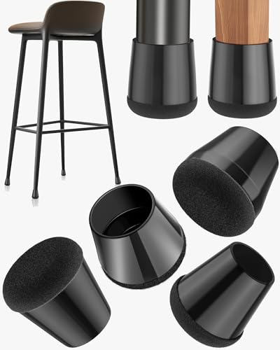 yomanta 24 Piezas Protector Patas Sillas Silicona, Antideslizante, Antiruido y Antiarrañazos, Almohadillas para Patas de Sillas - Protege Suelos de Parquet, Cerámica y Madera - Negro S 21-25mm