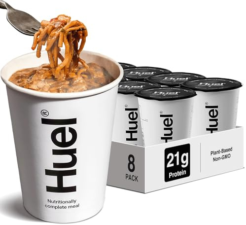 Huel Hot & Savoury Pots – Korean BBQ Noodles (8 Portionen), Vegane Protein-Mahlzeit mit 26 Vitaminen & Mineralstoffen, Gesunde Fertiggerichte, High Protein Instant Nudeln