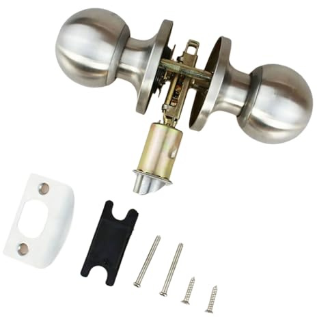 Qcbuegof Pomos redondos para puerta, con forma redonda, sin bloqueo, de acero inoxidable, giratorios, perillas interiores duraderas sin bloqueo