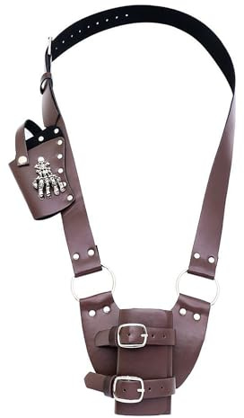 Medieval Adjustable Shoulder Sword Frog Strap Sheath Holder Renaissance PU Leather Sword Belt Holster Dagger Frog Double Scabbard Holster Halloween Knight Pirate Warrior Cosplay Costume Accessory